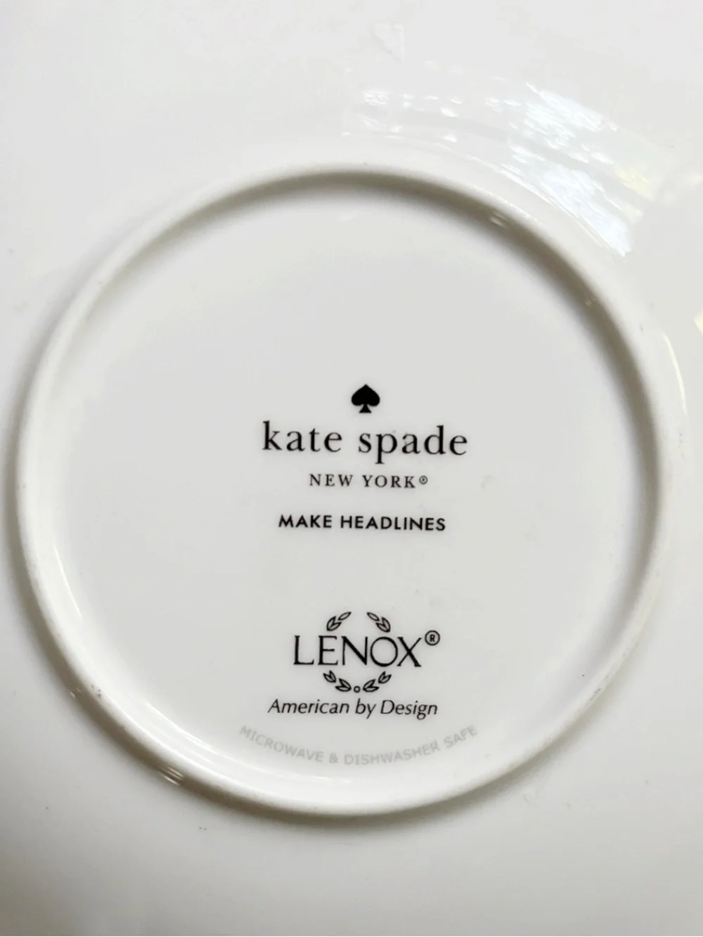 RARE Set of 6 Kate Spade New York Make Headlines Charm Magazine Tidbit Plates